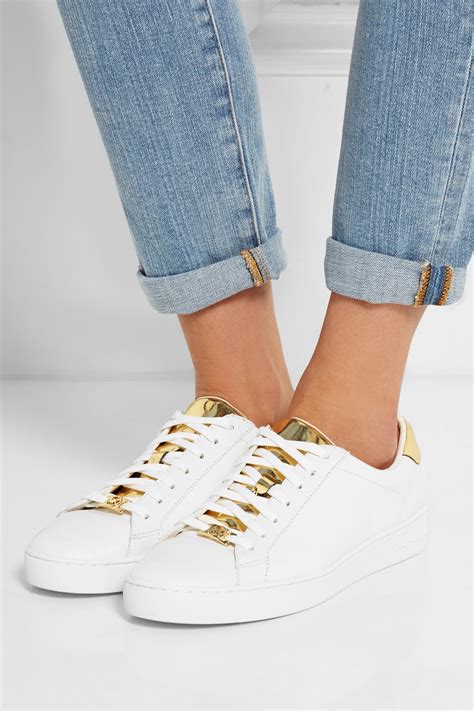 michael kors white patent leather sneakers|michael kors white booties.